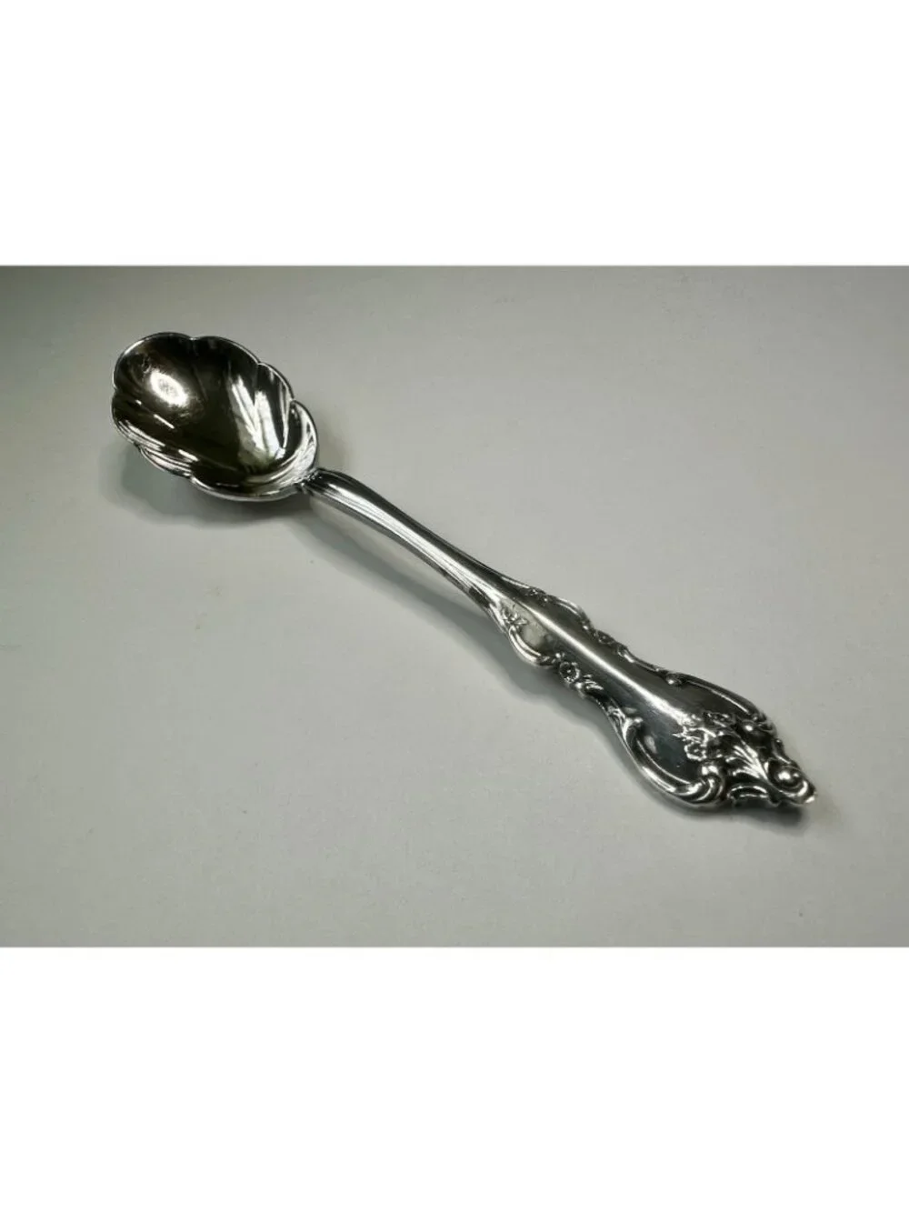 International Deep Silver Orleans French Baroque Sugar Spoon 1964 Silverplate